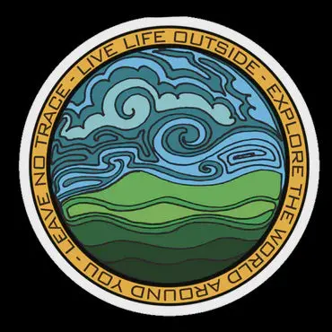 Life Outside Sticker Co.: Land & Sky Swirl Pattern Sticker – Nature-Inspired Graphic