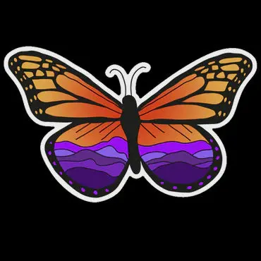Life Outside Sticker Co.: Mountain Monarch Butterfly Illustration Sticker