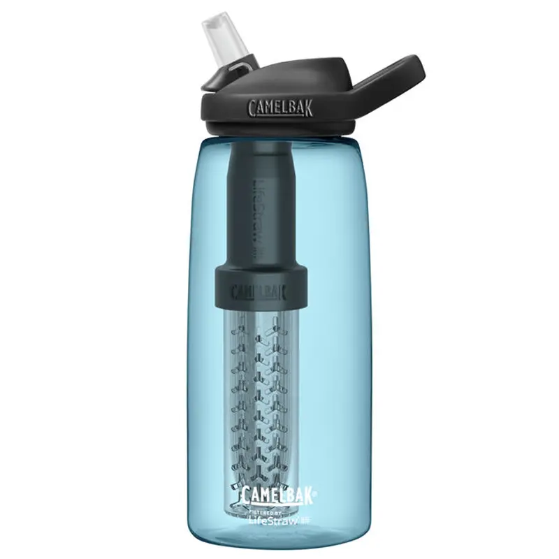 LifeStraw Eddy+ 32 oz BPA-Free Filtered Water Bottle with Tritan Renew Material