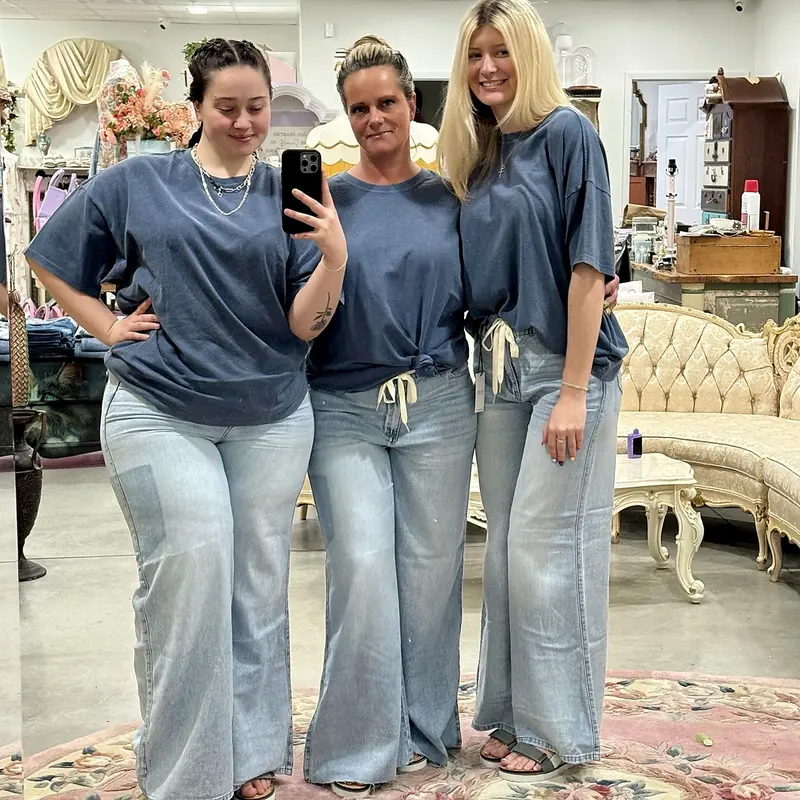 Light Wash Palazzo Jeans by Judy Blue