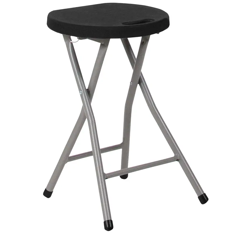 Lightweight Foldable Stool – Plastic Seat & Powder-Coated Steel Frame