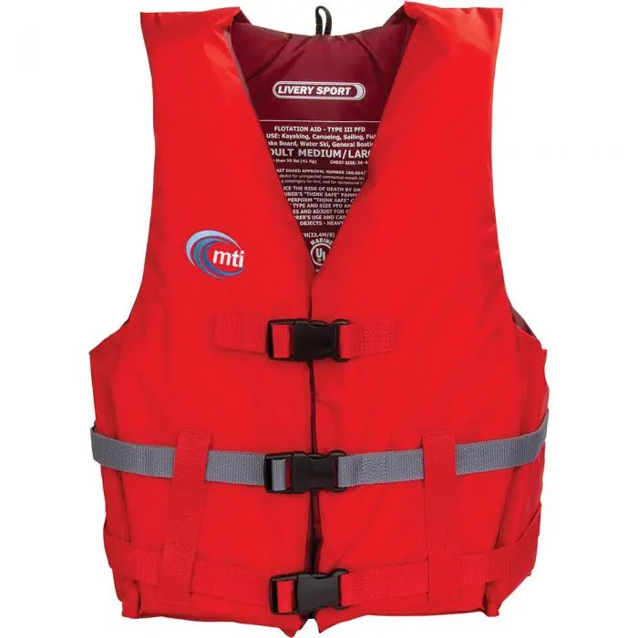Livery Sport Red Personal Flotation Device – Comfort-Fit Adult PFD for Water Sports