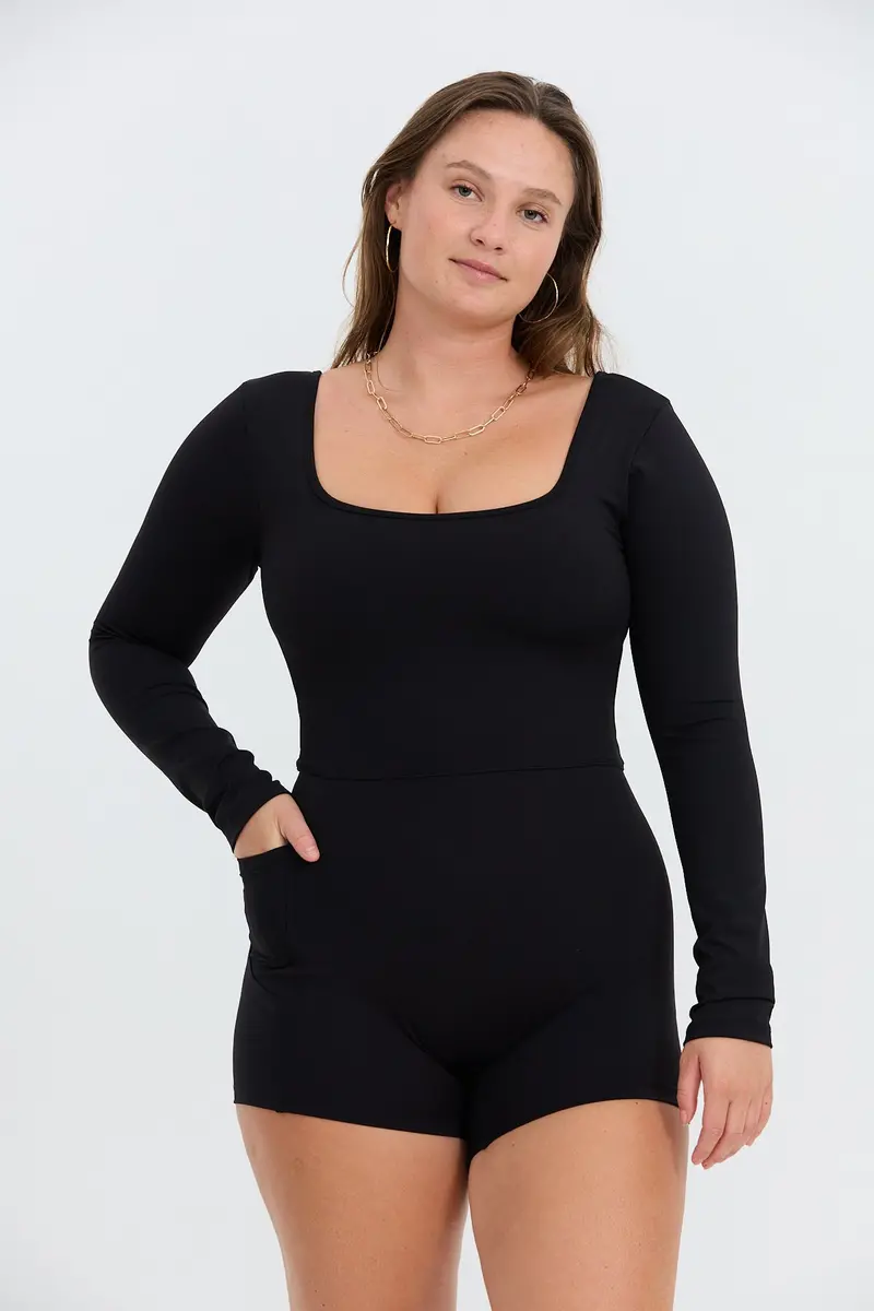 Long-Sleeve Athletic Romper – Unisex Fit