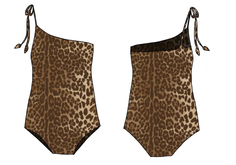 Makaio Curve One-Piece Swimsuit – Sahara-Inspired Art