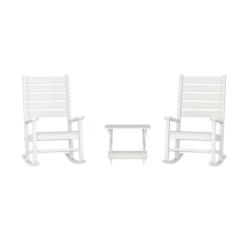 Manchester All-Weather Rocking Lounge Set – Contemporary HDPE Rockers & Coordinating End Table