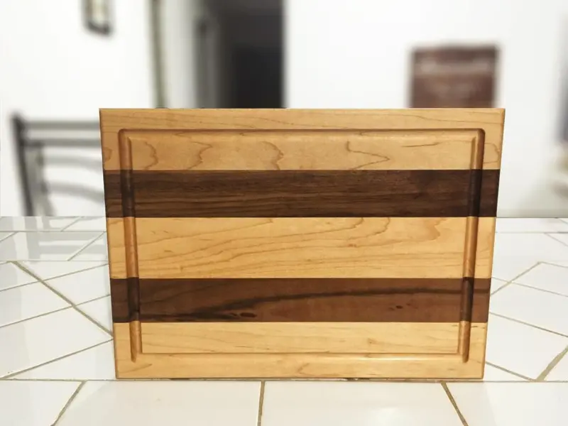 Maple-and-Walnut Composite Side-Grain Cutting Board with Juice Groove