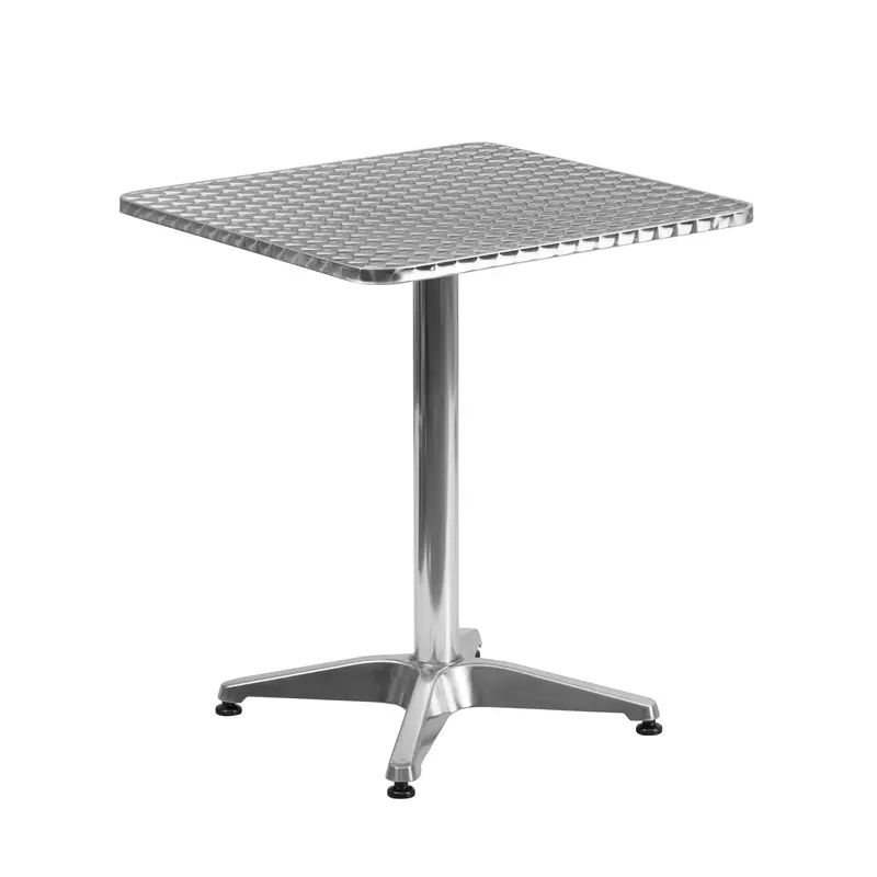 Mellie 23.5″ Square Aluminum Patio Table – Standalone Base Design, No Chairs Included