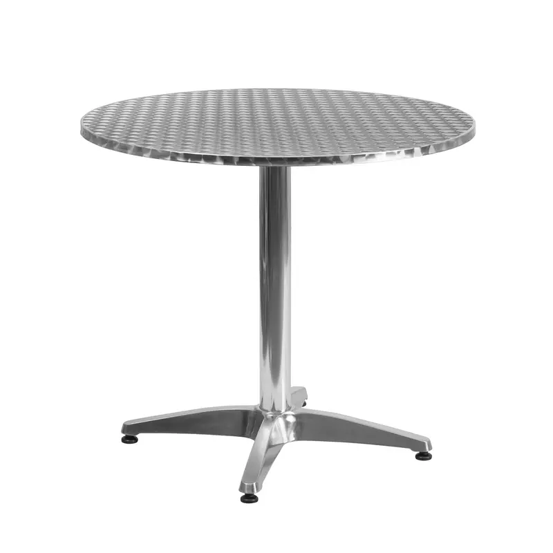 Mellie 31.5-Inch Round Aluminum Outdoor Table with Integrated Base