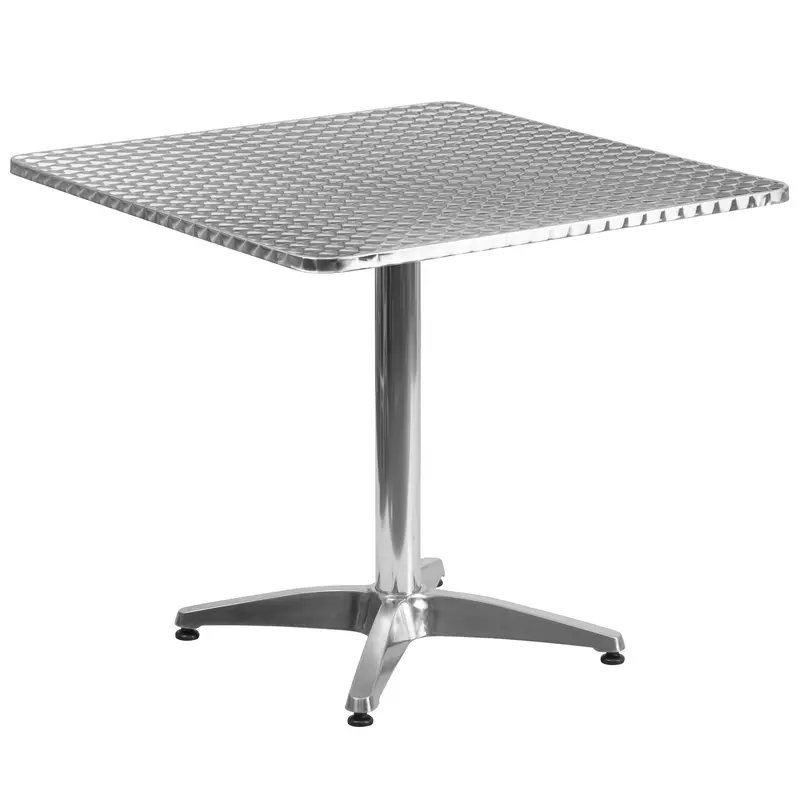 Mellie Aluminum Outdoor Table – 31.5″ Square Frame with Sturdy Metal Base (No Chairs)