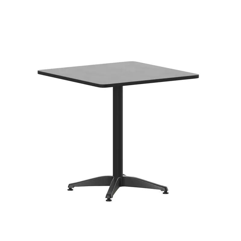 Mellie Square Aluminum Patio Table – 27.5″ All-Weather Outdoor Dining Table