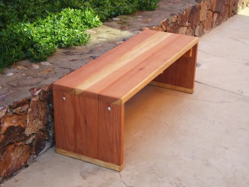 Mendocino Redwood Garden Bench – Natural Wood Seating