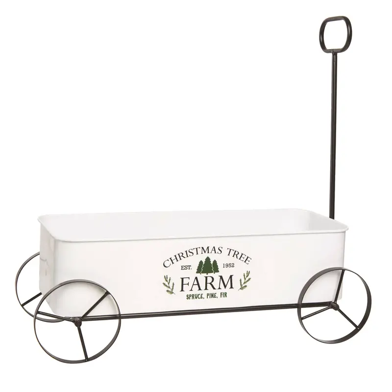 Metal Wagon Decor Inspired by Christmas Tree Farms