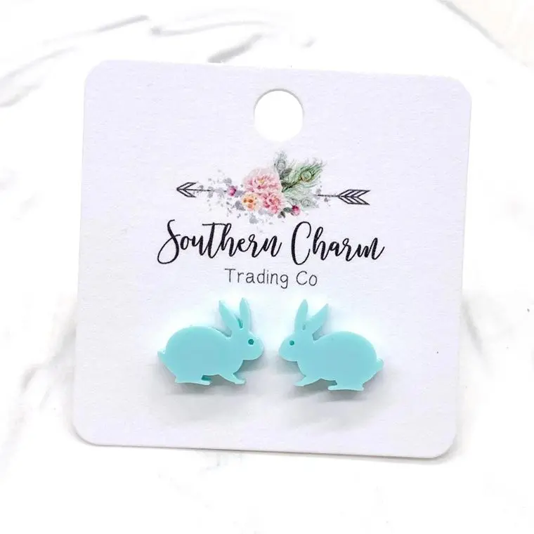 Mint Green Bunny Rabbit Earrings