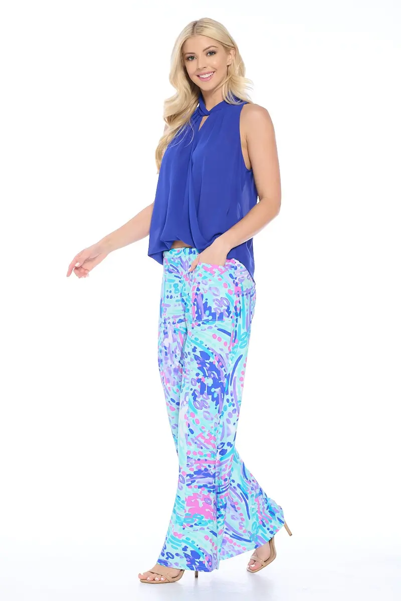 Mint Polka Dot Wide-Leg Pants by Mercedes