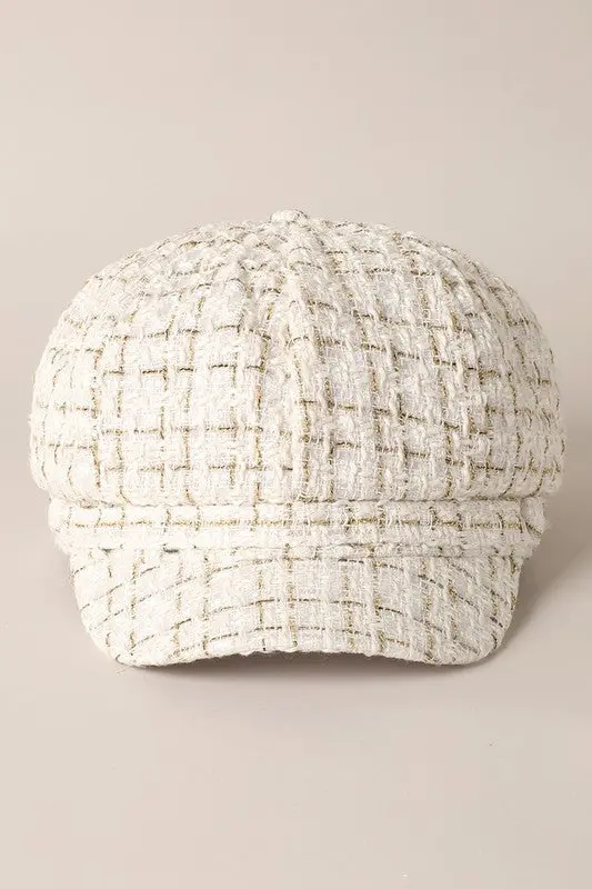 Mirmaru Plaid Tweed Newsboy Cap – Gatsby-Inspired Vintage Headwear