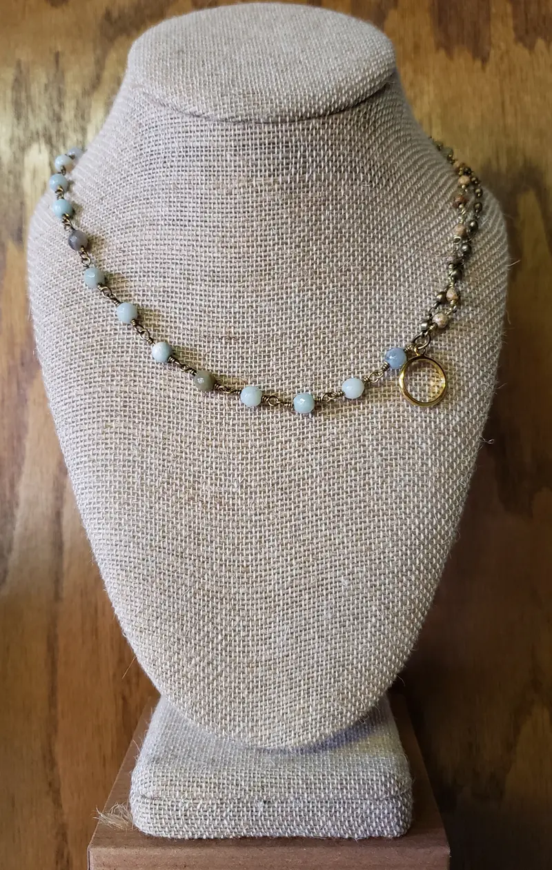 Mixed-Bead Stone Necklace – Eclectic Layered Beaded Jewelry