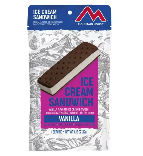 Mountain House Vanilla Ice Cream Sandwich – Shelf-Stable Dessert Snack