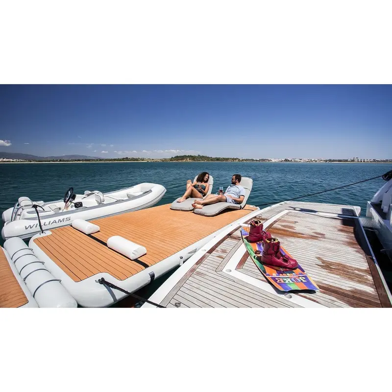 NautiBuoy 525 Voyager Teak Floating Platform – 11’6″