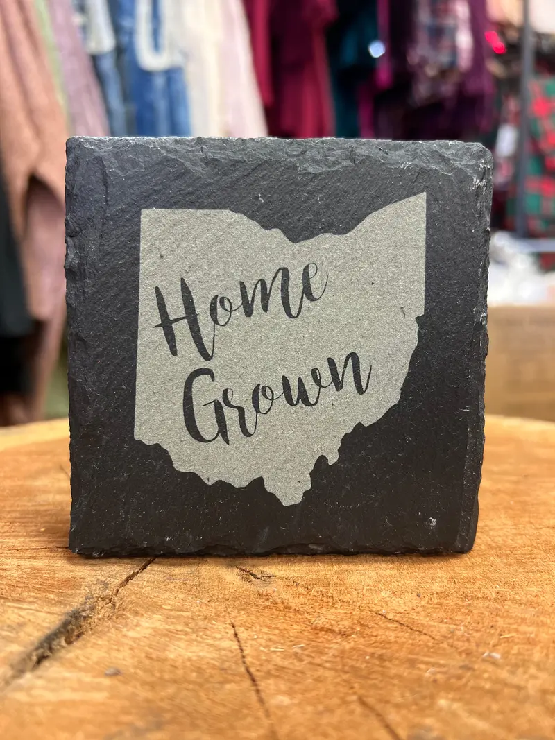 Ohio State Pride Slate Coaster – ‘Home Grown’ Design