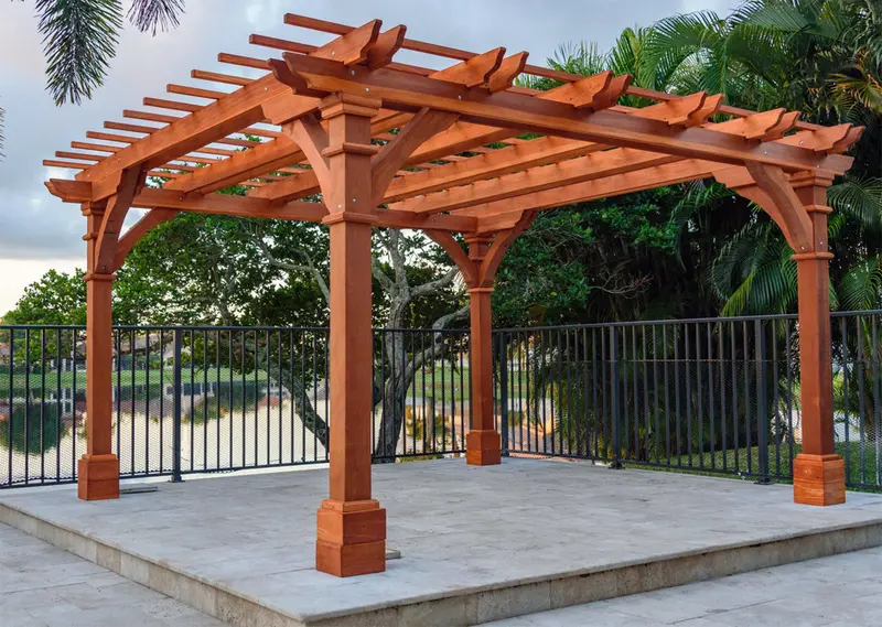 Pacific Redwood Double-Beam Premium Outdoor Pergola
