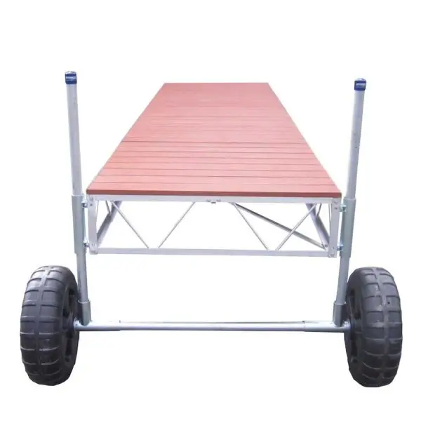 Patriot Docks 40-Foot Straight Roll-In Aluminum Dock – Brown Decking