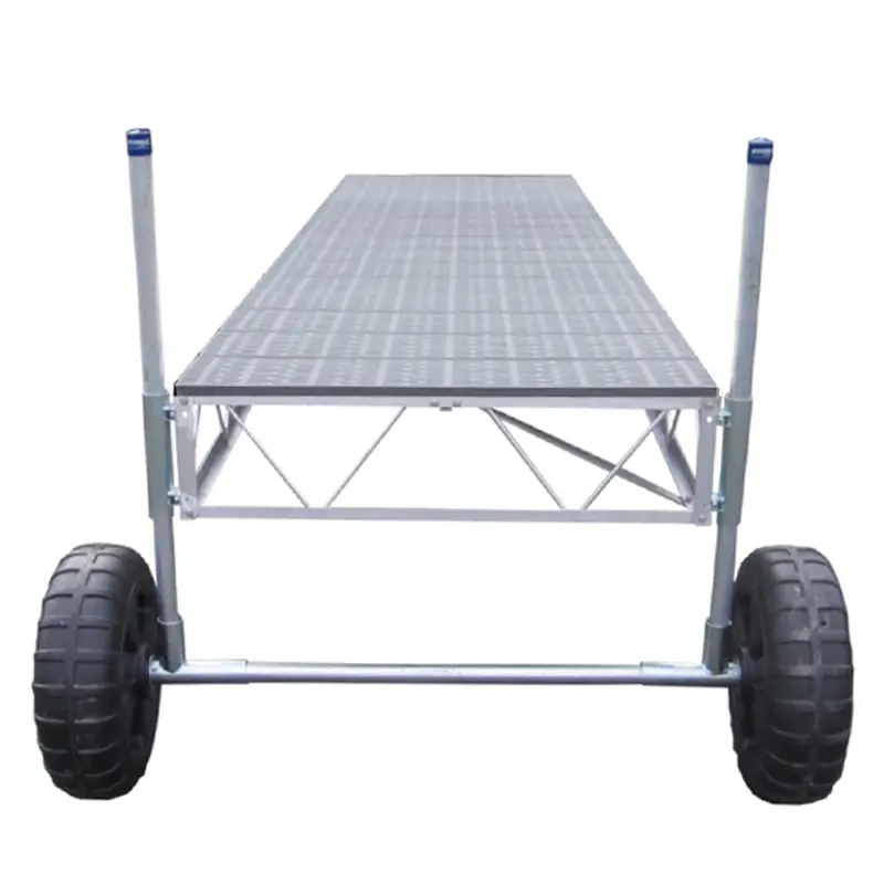 Patriot Docks 40-Foot Straight Roll-In Poly Dock – Gray Decking