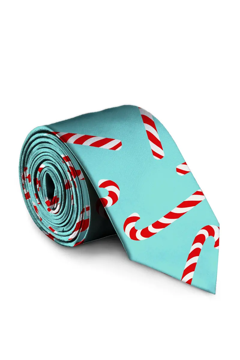 Peppermint Candy Cane Patterned Necktie