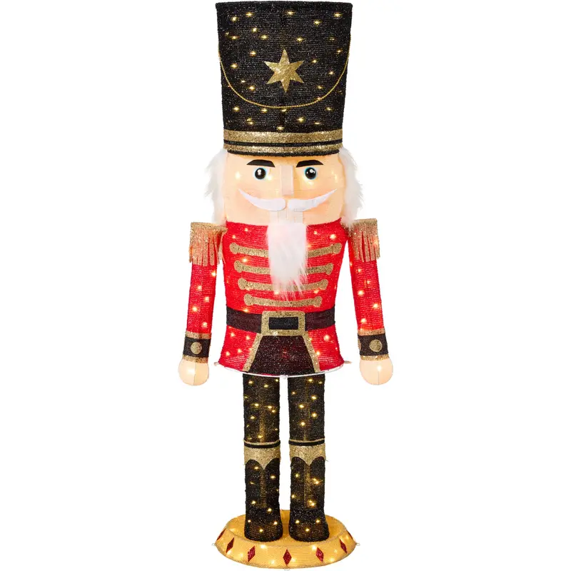 Pop-Up Outdoor Christmas Nutcracker Decoration – 5 ft Tall, 150 Warm White LED Lights
