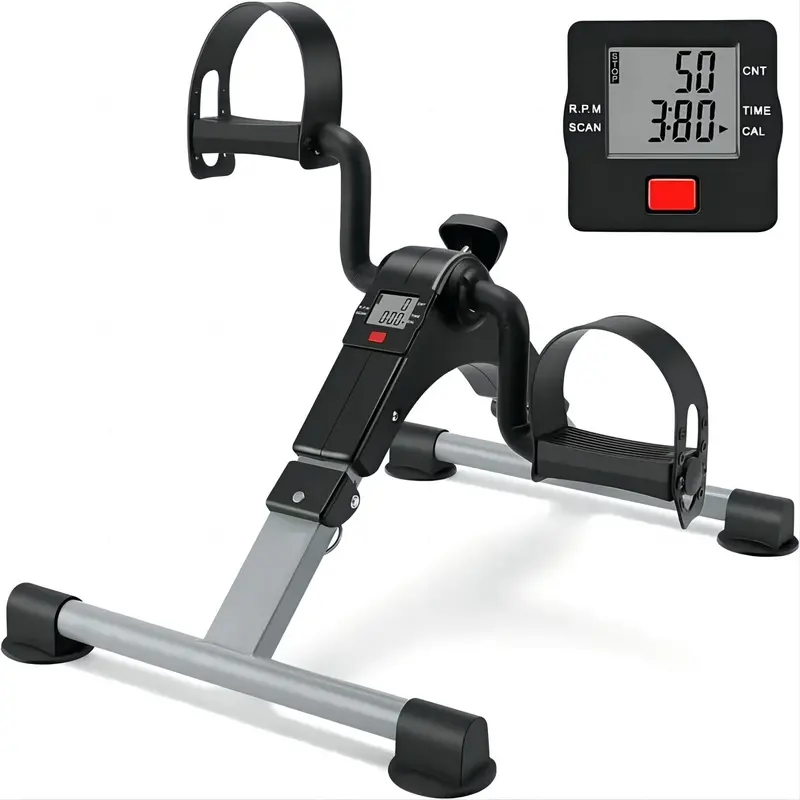 Portable Mini Bike Pedal Exerciser with Digital Display and Foldable Design
