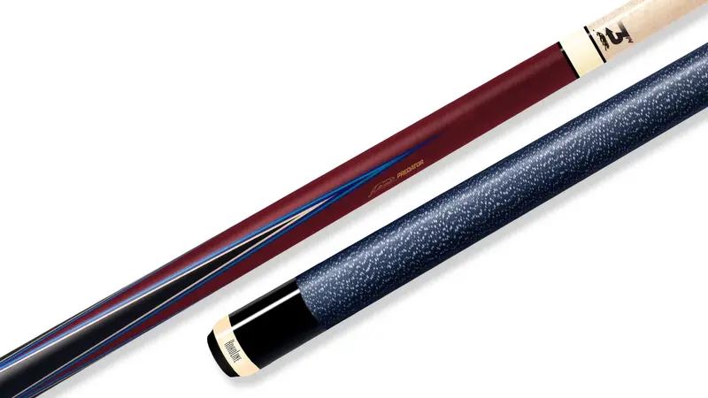 Predator Sneaky Pete 4-Point Pool Cue – Purple Heart Wood with Blue Points and Linen Wrap