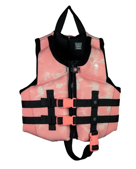 Radar Girls’ Child-Sized CGA-Certified Life Vest – Bubble Gum Swirl Print
