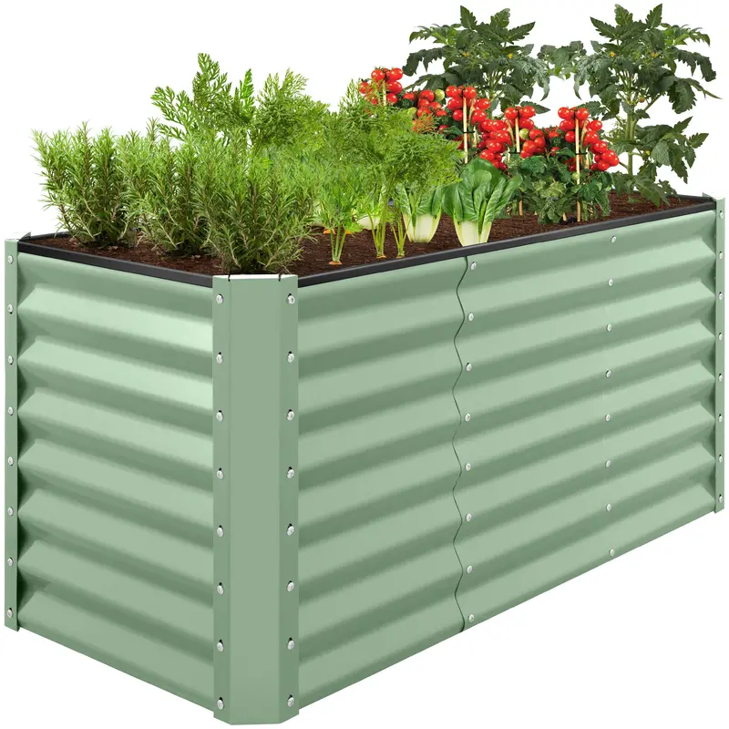 Raised Metal Garden Bed – 4x2x2-Foot Planter for Vegetables, Flowers, and Herbs