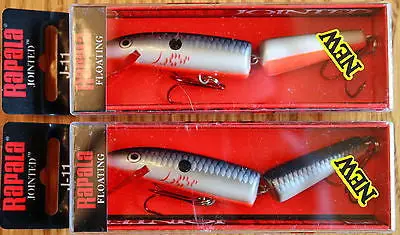 Rapala Jointed J-11 Balsa Floating Crankbait – 4.375 Inches, Bleeding Shad Pattern