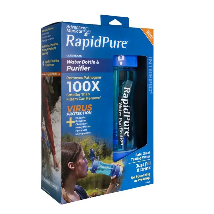 RapidPure Intrepid Portable Water Purification Bottle by Adventure Medical Kits