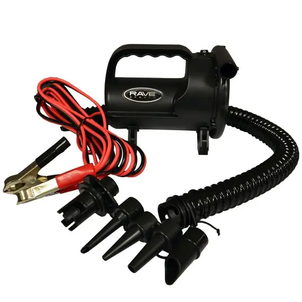 Rave Sports 12V High-Pressure Inflator/Deflator – Dual-Function Pump with Alligator Clips