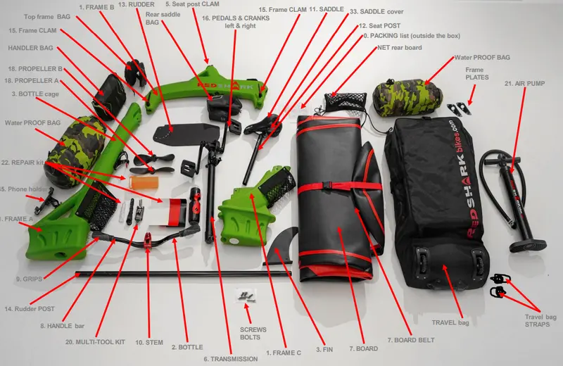 Redshark Aquatic Pedal Bike Kit