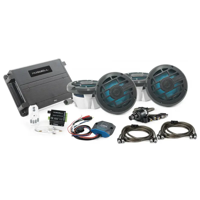 Roswell Marine Audio Package with RGB Controller and Remote (Anthracite Finish)