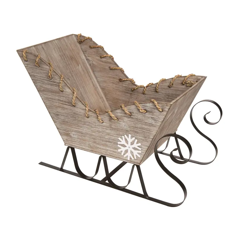 Rustic Wooden Sleigh Decoration – Farmhouse Holiday Accent