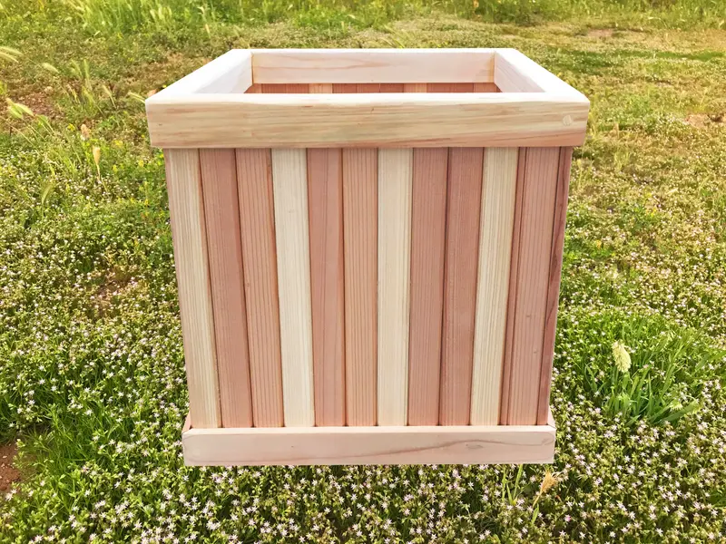 San Clemente Tapered Redwood Planter Box with Clean Lines