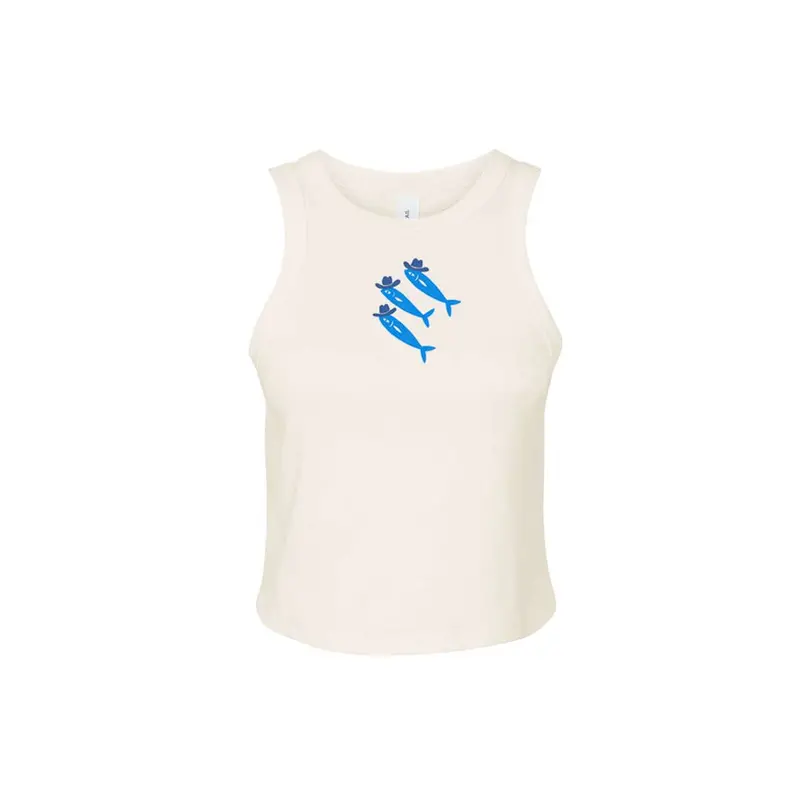 Sardine Cowboys Crop Tank Top by Intrigue Ink