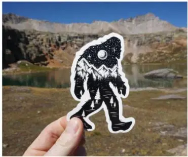Sasquatch Folk Art Vinyl Decal
