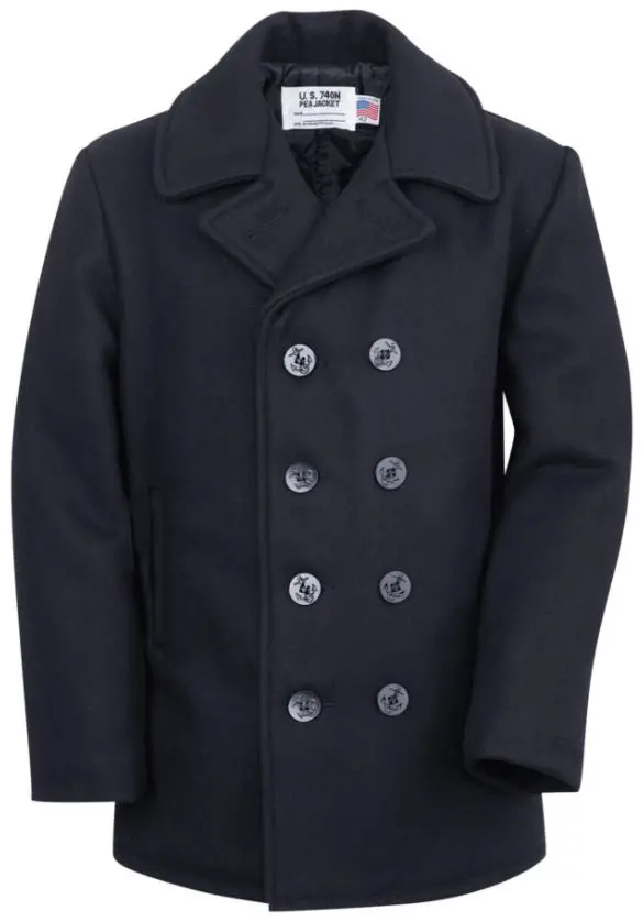 Schott Classic Wool Pea Coat for Men