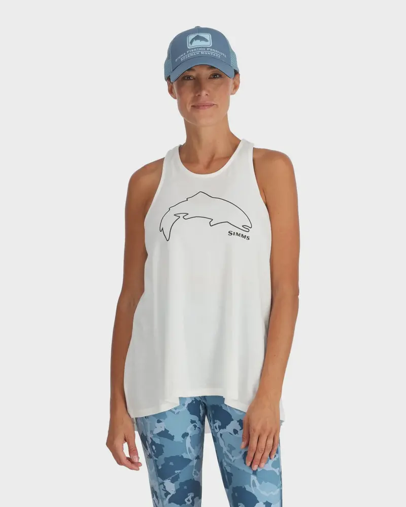 Simms Trout Outline Tank Top for Women – Lightweight Angling Apparel