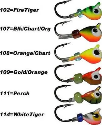 Sitka Mooska Glow Ice Jigs – 6-Piece Set, Size 10