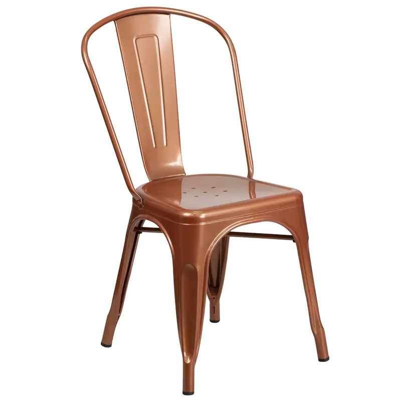 Space-Saving Stackable Metal Chair for Indoor and Outdoor Venues