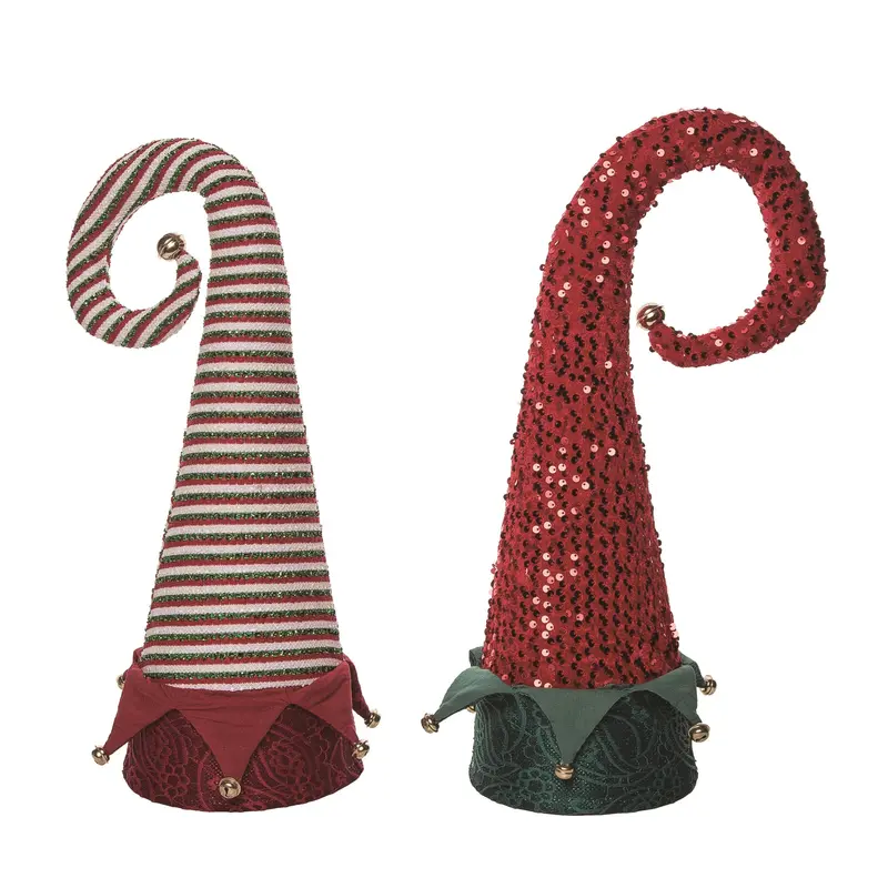 Sparkling Sequin Elf Hat Decor Collection – Festive Tabletop Set