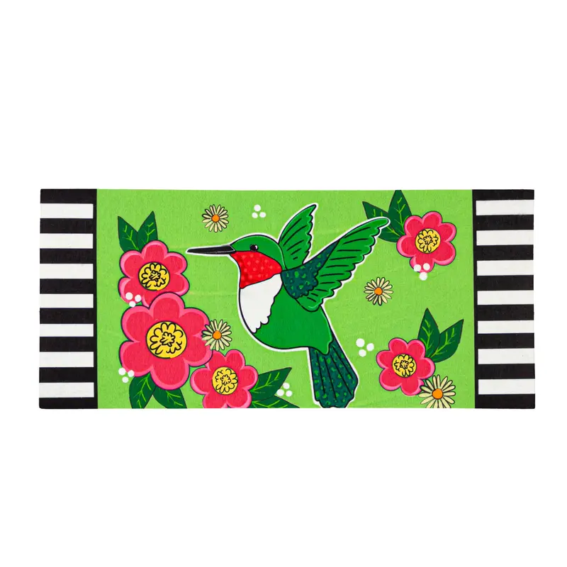 Spring Hummingbird Sassafras Switch Mat – Nature-Inspired Welcome