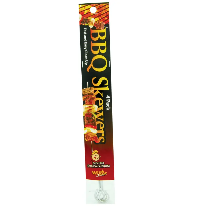 Stainless Steel BBQ Skewers – 15 Inch, 4-Pack