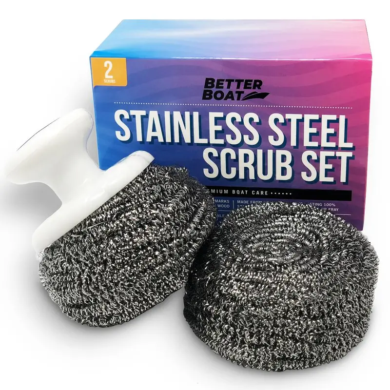 Stainless Steel Teak Deck Scrubbing Tool with Ergonomic Handle