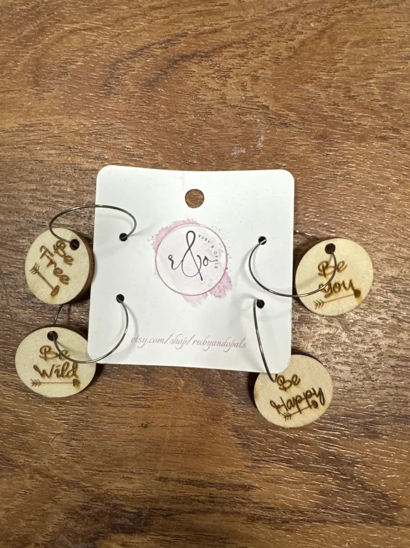 Stemmed Wine Glass Charms for Party Identification